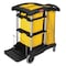 Rubbermaid Commercial HYGEN M-fiber Cleaning Cart, 22w x 48.25d x 44h, Black/Yellow/Silver FG9T7300BLA - alternate 1